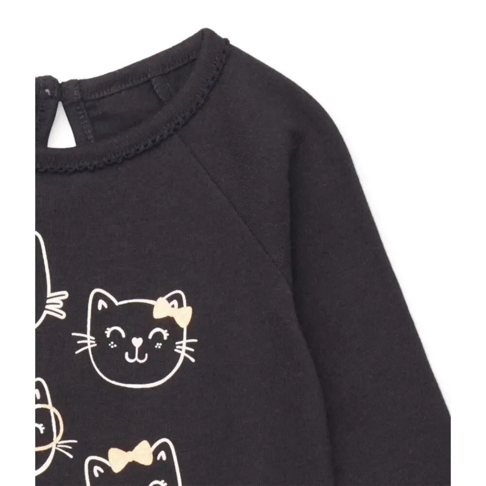 New Garanimals Black Long sleeve Cute Cat Kitties Body suit Bodysuit 18M‎ Girls